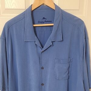 Tommy Bahama Ocean Blue Casual Shirt 100% Silk Size 3x